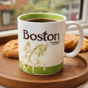 Starbucks Boston City Mug Green White Collector Coffee Cup
